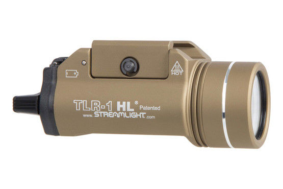Streamlight TLR-1 HL Weapon mounted flashlight features an FDE anodized finish